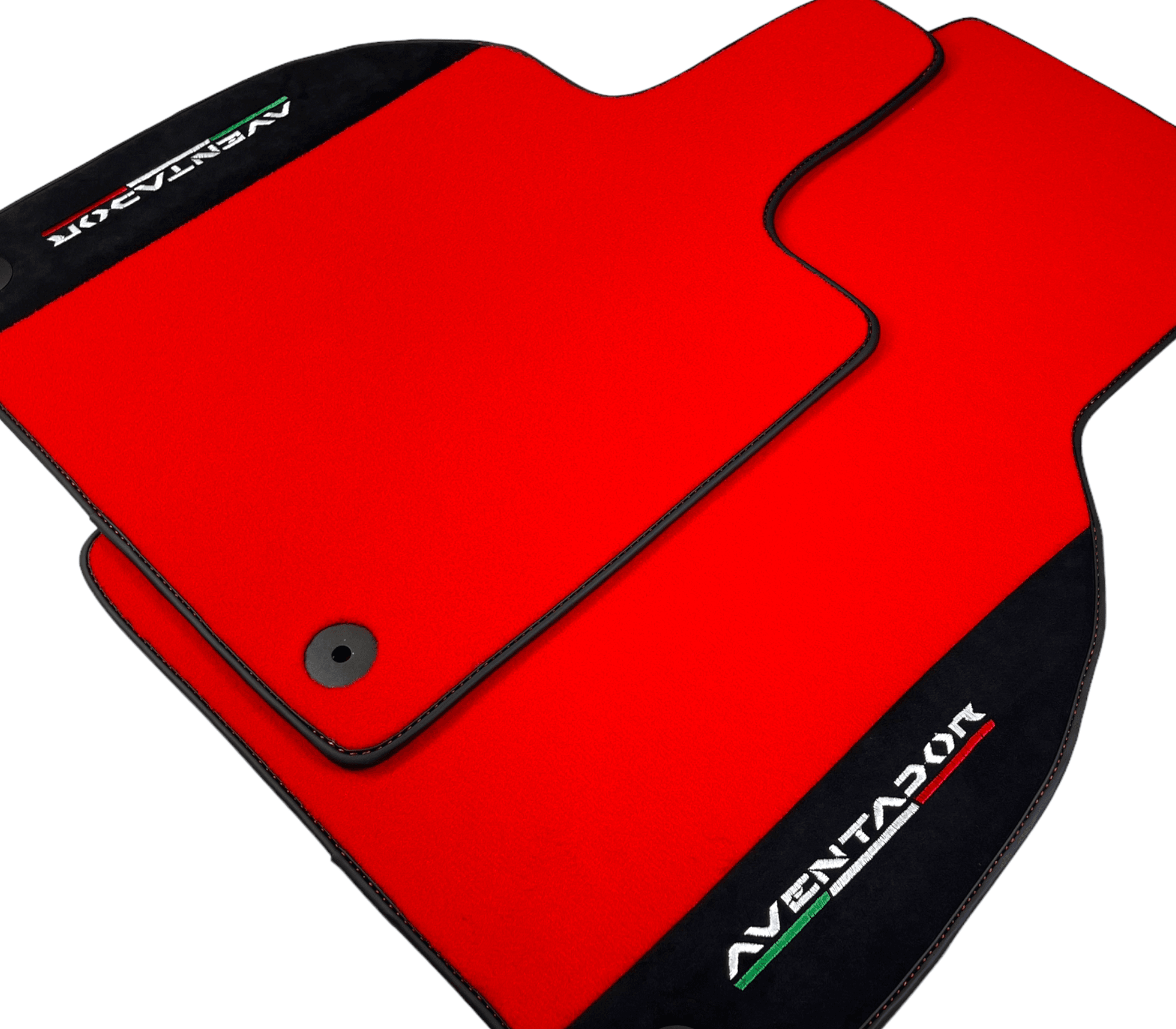 Red Floor Mats for Lamborghini Aventador With Alcantara Leather - AutoWin