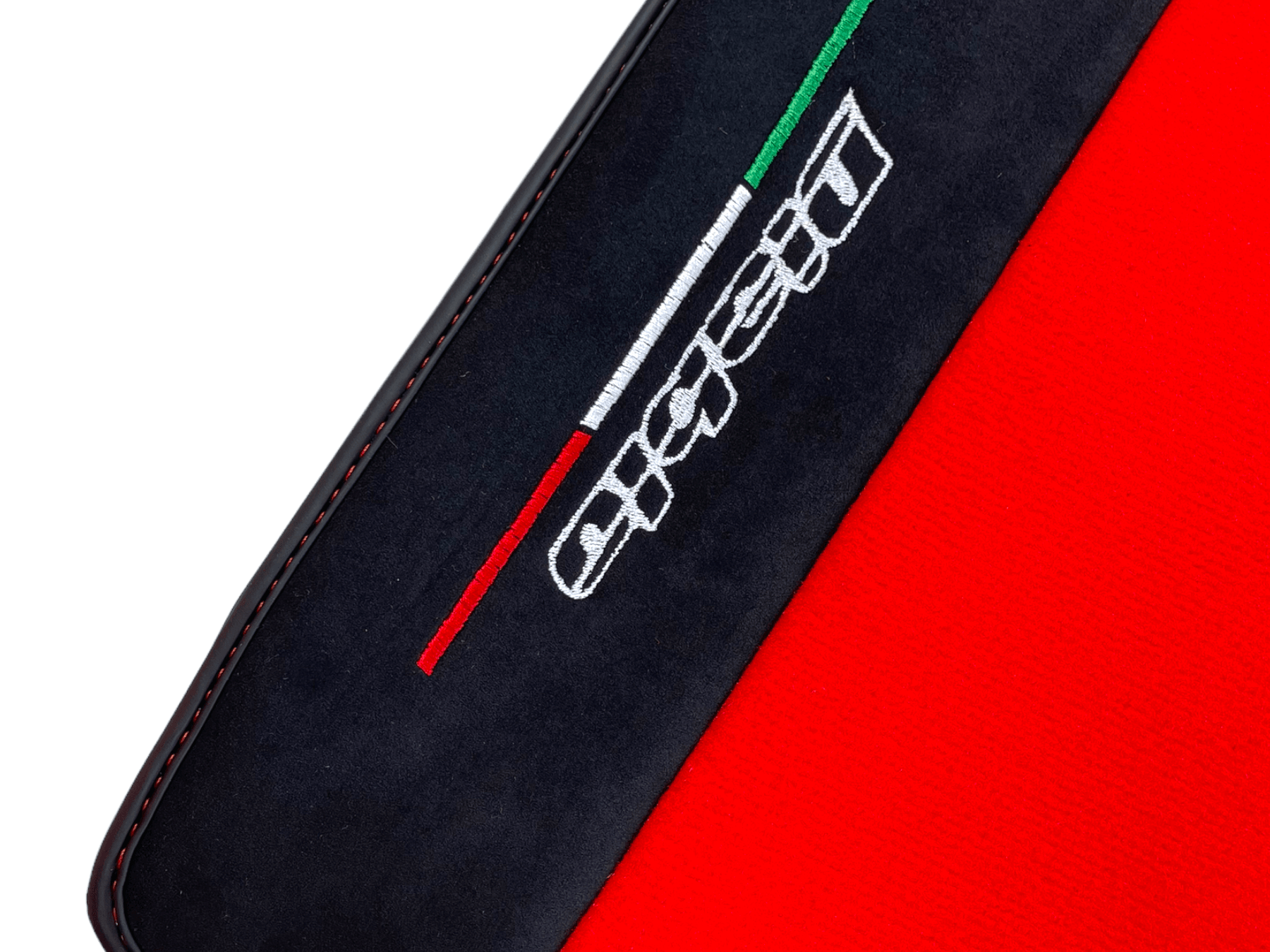 Red Floor Mats for Lamborghini Diablo 1990-2001 With Alcantara Leather - AutoWin