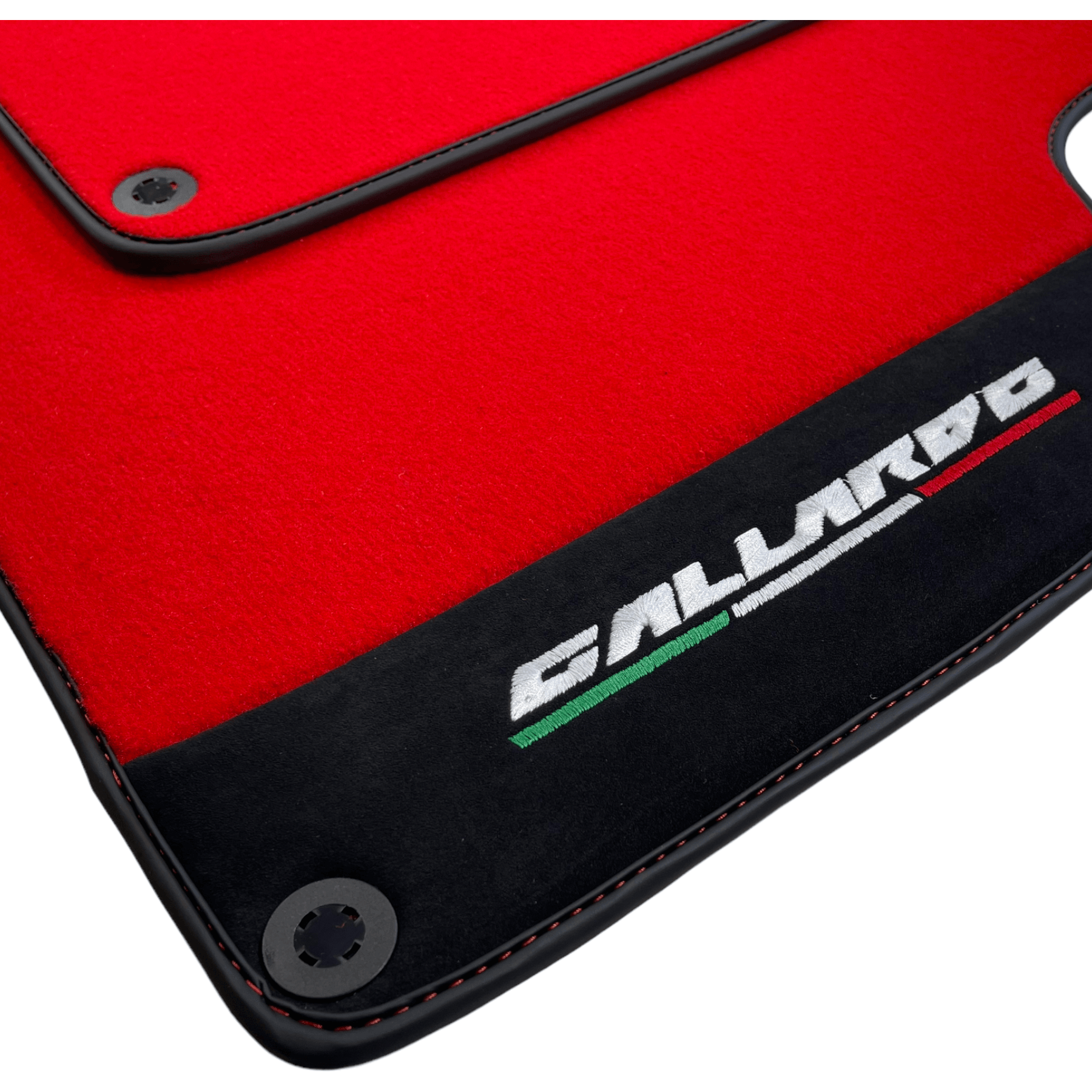 Red Floor Mats for Lamborghini Gallardo With Alcantara Leather - AutoWin