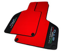 Red Floor Mats for Lamborghini Huracan STO With Black Leather Red Sewing - AutoWin