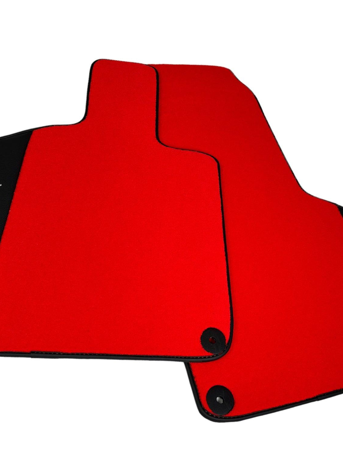 Red Floor Mats for Lamborghini Huracan STO With Black Leather Red Sewing - AutoWin