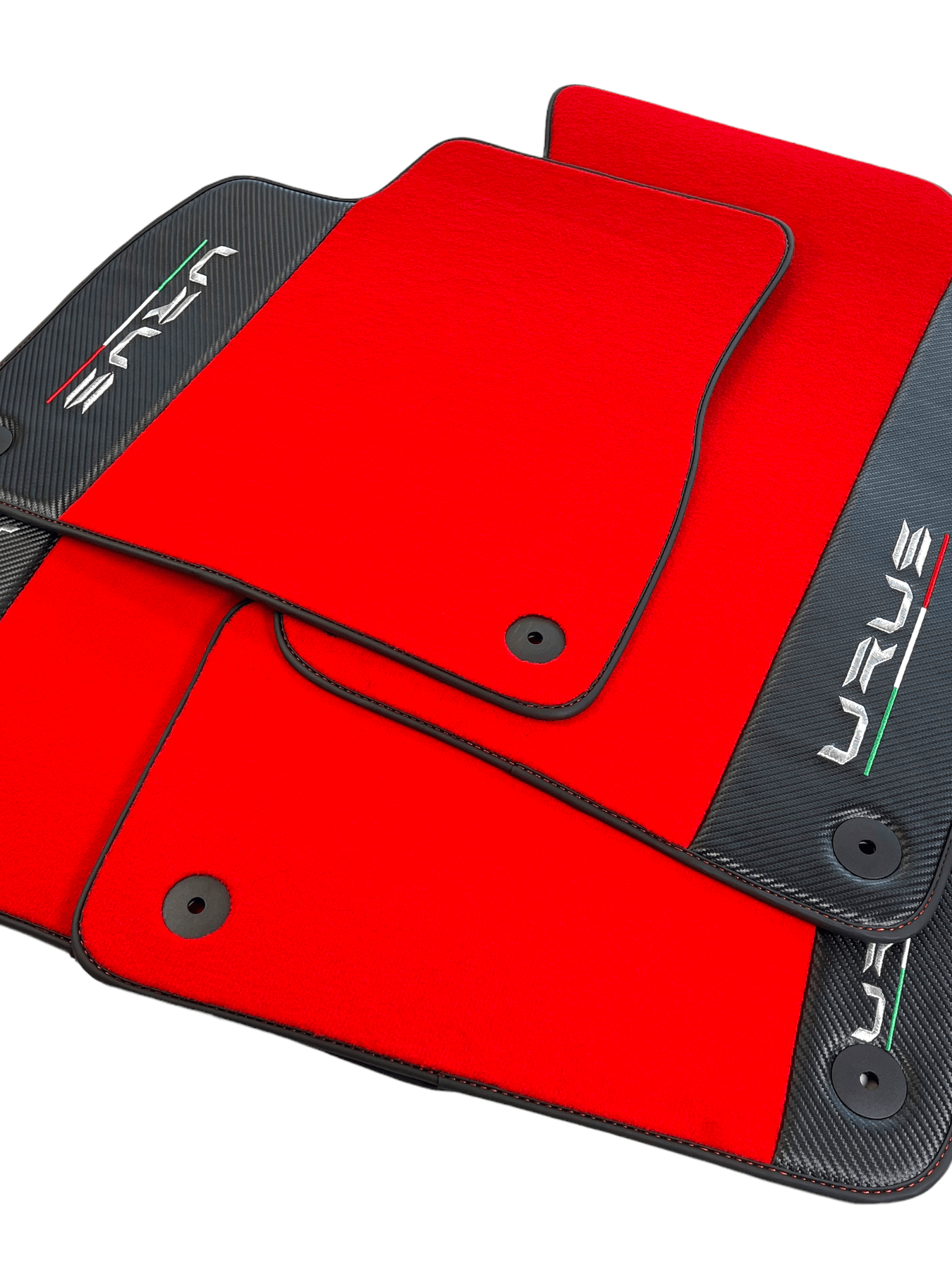 Red Floor Mats For Lamborghini Urus With Carbon Leather - AutoWin