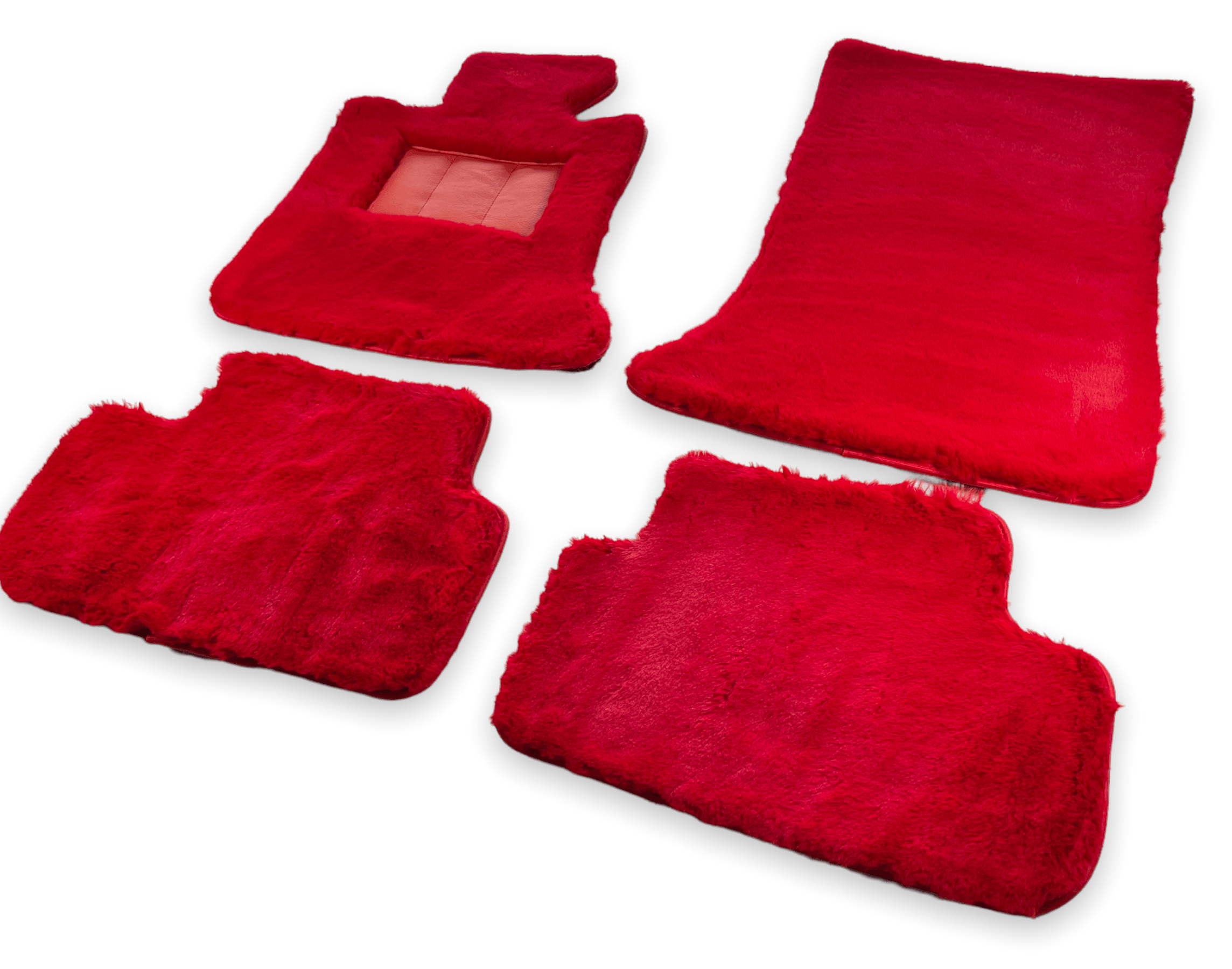 Red Sheepskin Floor Mats For Rolls Royce Dawn Rr6 2016-2023 Er56 Design Brand - AutoWin