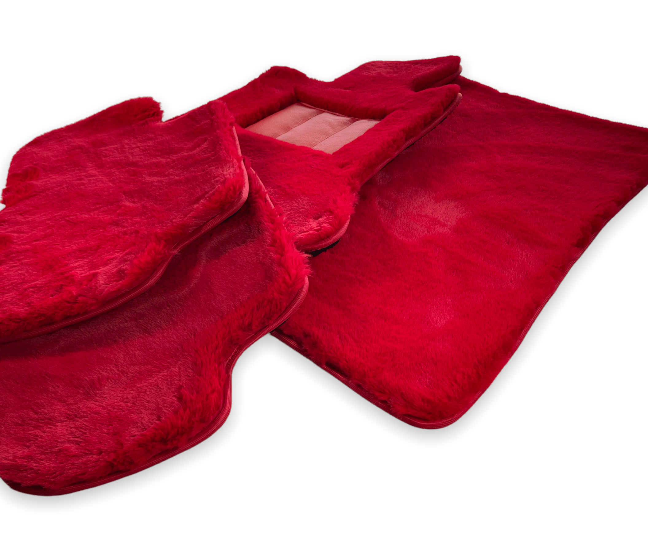 Red Sheepskin Floor Mats For Rolls Royce Wraith 2013–2023 Er56 Design - AutoWin