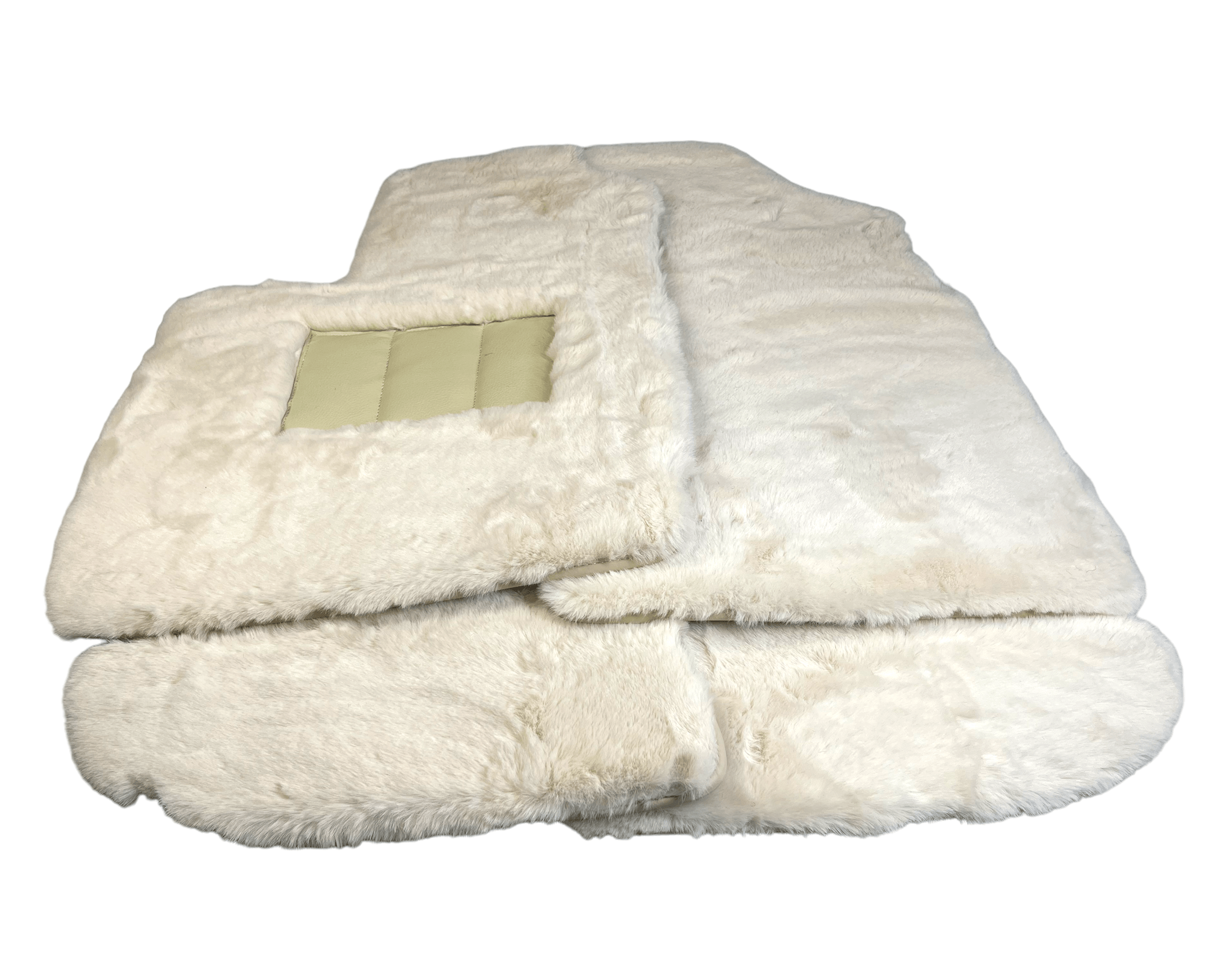 White Sheepskin Floor Mats For Bentley Continental Gt (2003–2017) Er56 Design - AutoWin