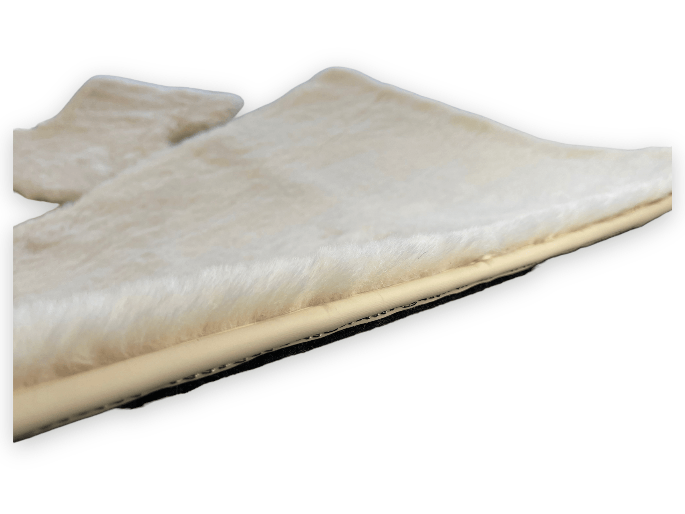 White Sheepskin Floor Mats For Rolls Royce Wraith 2013–2023 Er56 Design - AutoWin